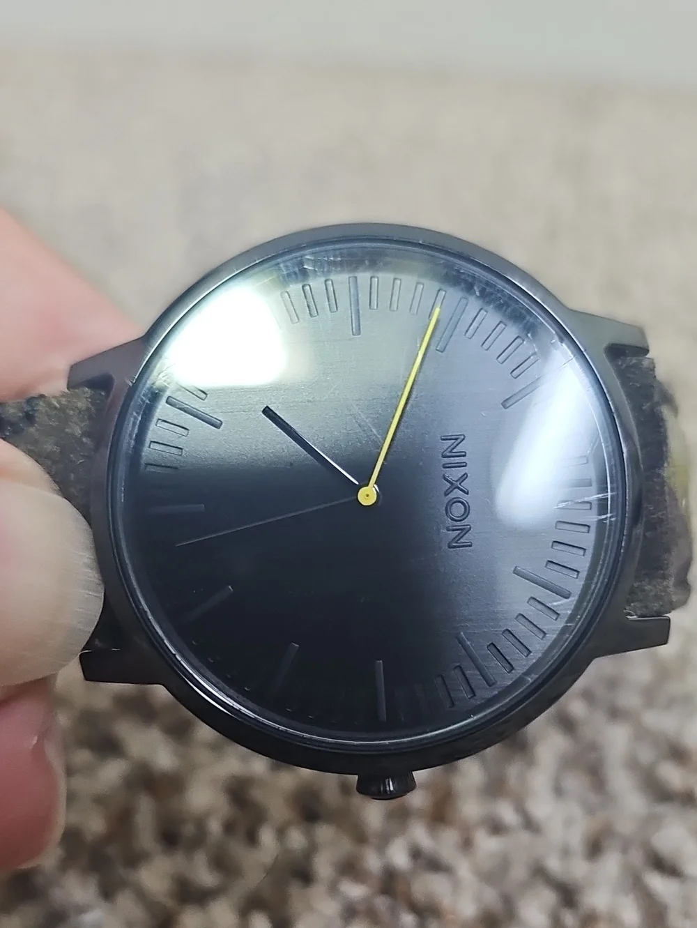 NIXON PORTER CAMO LEATHER BAND WATCH BFPM-07-223